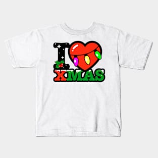 I heart christmas lights xmas Kids T-Shirt